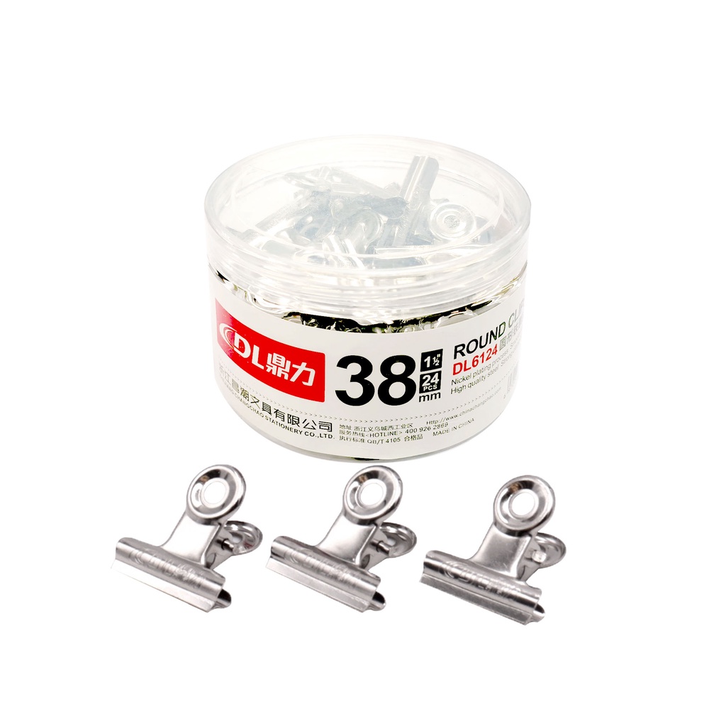 DINGLI Silver Round Clips / Bulldog Clip - 38mm (DL6124) | Shopee Malaysia