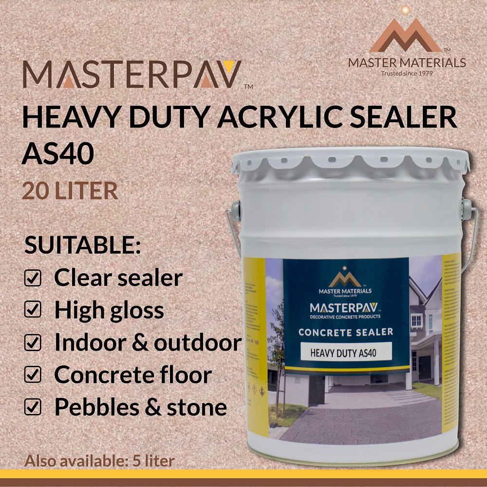 MASTERPAV Acrylic Sealer Heavy-Duty AS40 Concrete Sealer (20L) | Shopee ...
