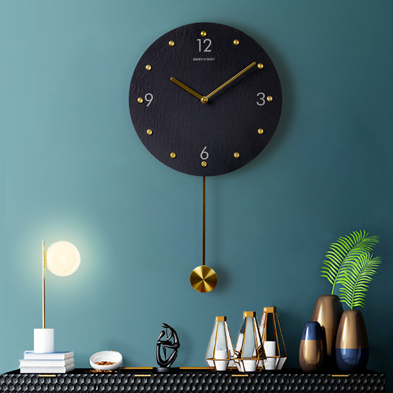 Wall clock Pendulum Living room 壁钟 简约 大气 挂表 客厅 挂钟 钟表 钟摆Jam dinding ...
