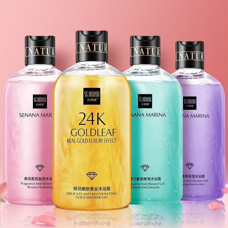 SENANA 24k Gold Shower Gel Deep Cleansing Fragrance Perfume Quicksand Shower Gel 550ml Shopee