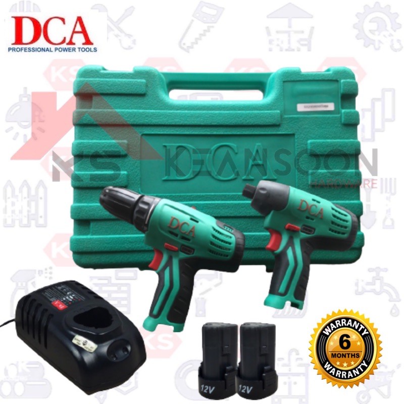 DCA CORDLESS COMBO KIT ADKIT01 (CORDLESS IMPACT DRIVER ADOL028 + CORDLESS DRIVER DRILL ADJZ10