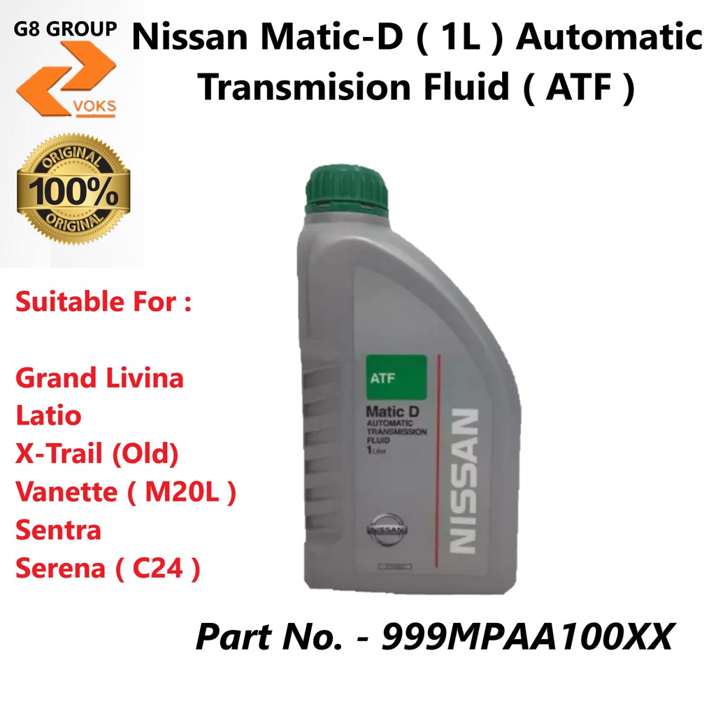 Nissan Auto Transmission Fluid ( ATF -Matic D ) 1L - 999MPAA100XX ...