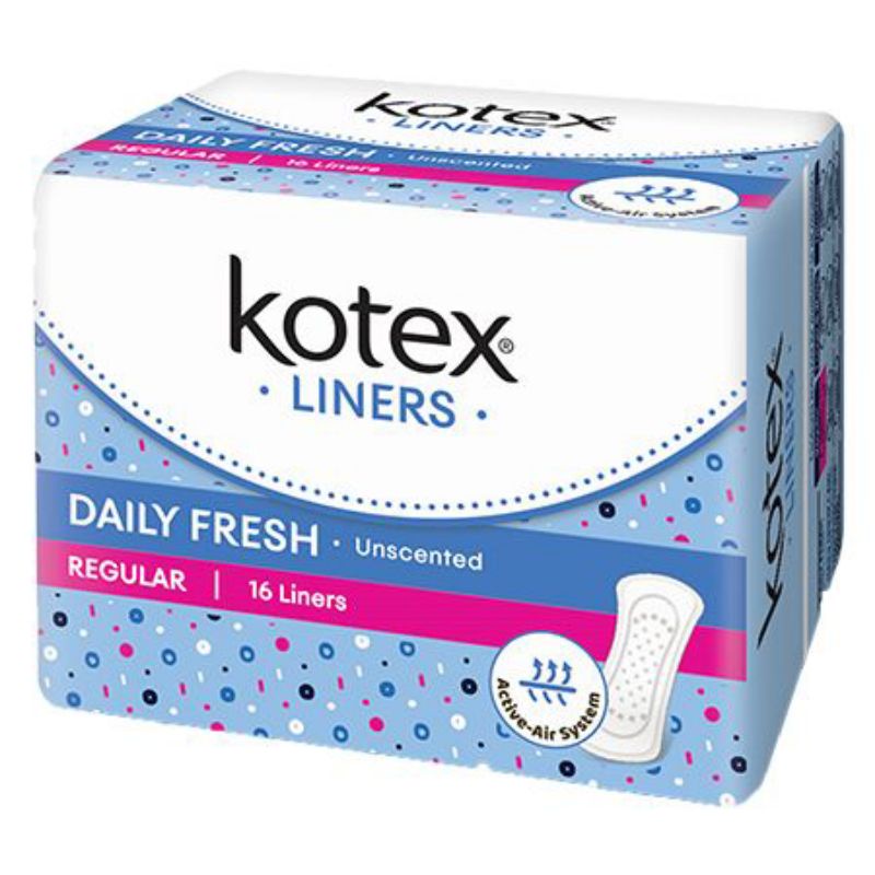 Kotex Liners Daily Fresh Longer & Wider 14's/30's Regular 16's/32's