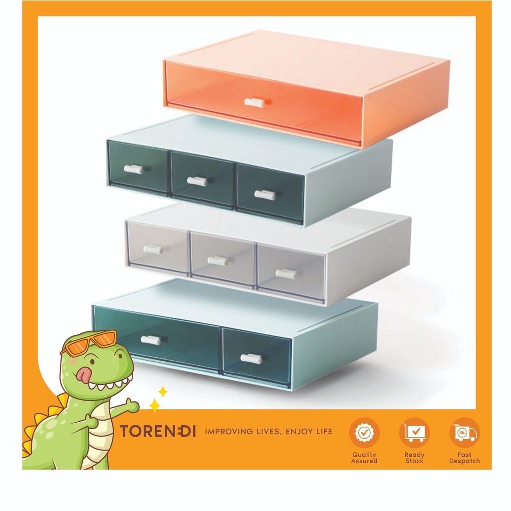 [Ready Stock] TORENDI Stackable Storage Box Plastic Drawer Rack Table ...