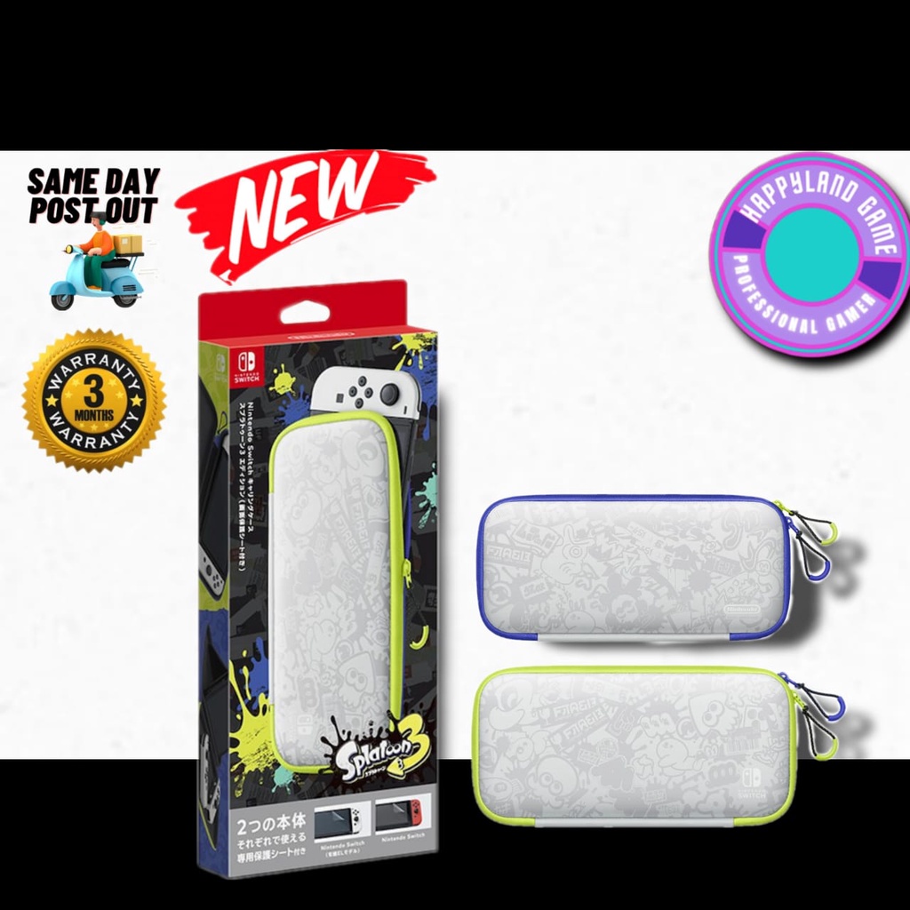Nintendo Switch Carrying Case & Screen Protector Splatoon 3 Edition ...