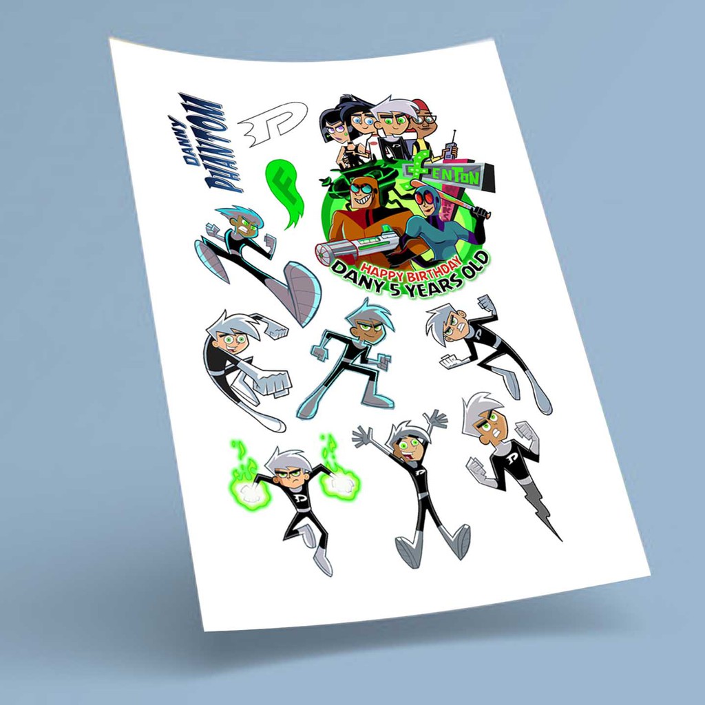 DANNY PHANTOM DESIGN CUSTOM NAME & AGE [JPEG FORMAT/FILE] [CAKE TOPPER ...