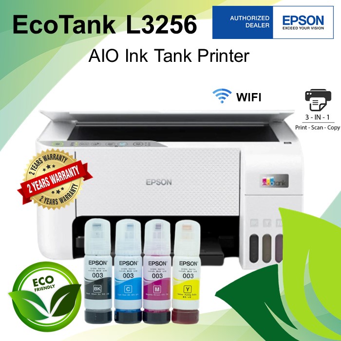 Epson Ecotank L3256 A4 Wi Fi All In One Print Scan Copy Color Ink Tank Printer Shopee Malaysia 3652