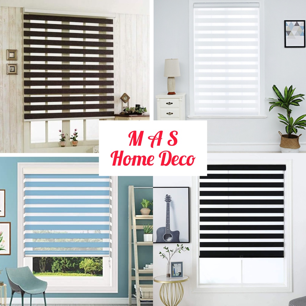 Bidai Tingkap Modern Zebra Blinds Blind Curtain Zebra Bidai Outdoor Roller Blind for Home