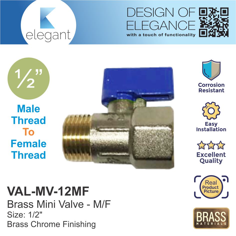Sinor VAL-MV-12MF Brass Mini Valve Male Thread To Female Thread Valve 1 ...