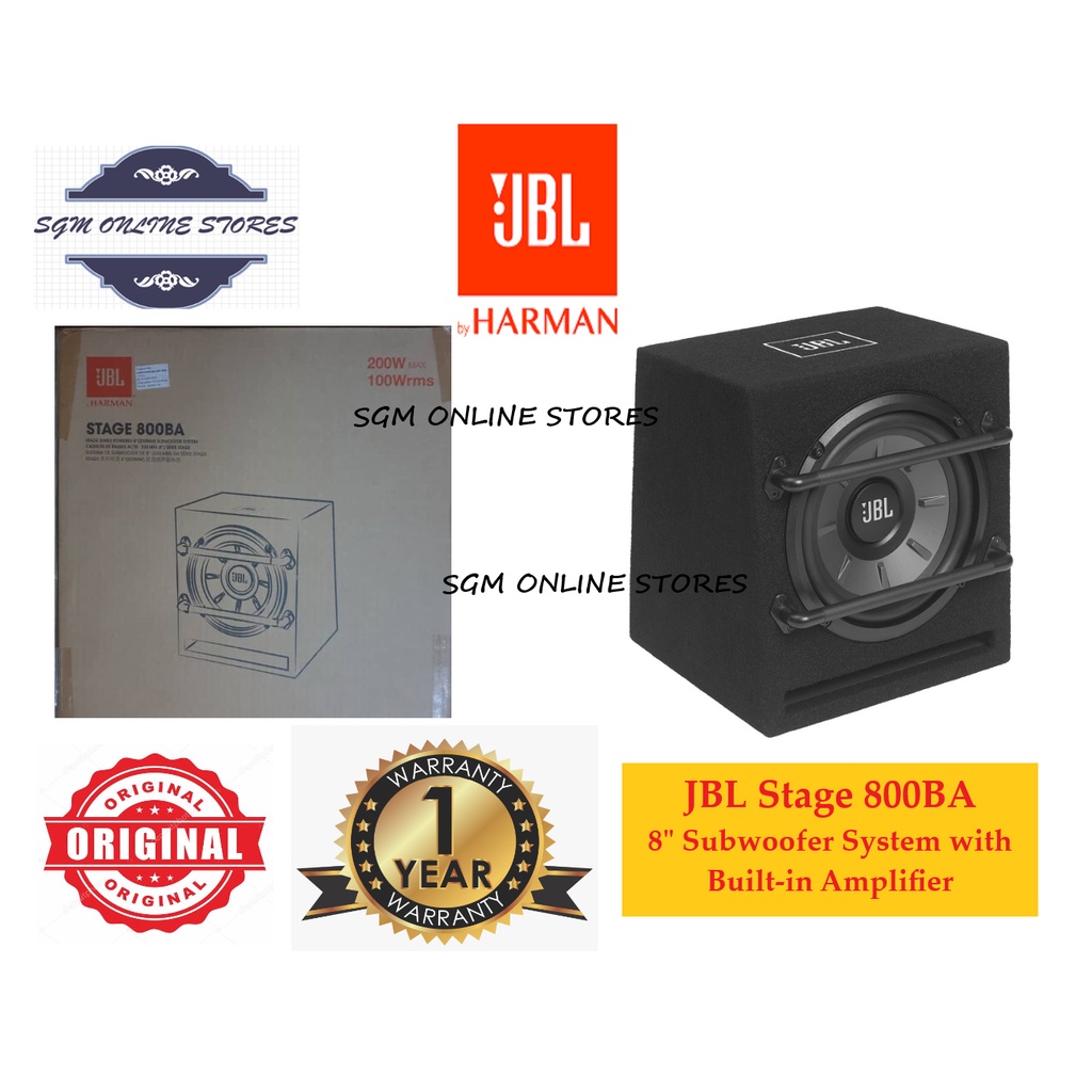 JBL Stage 800BA 8inch (200mm) Powered Subwoofer System with Builtin
