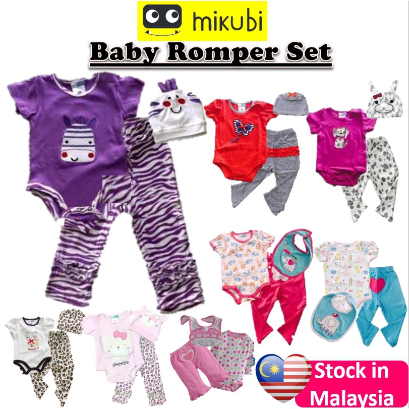 Clearance Baby romper 3pcs set Rompers baby New Born Baju Baby Newborn
