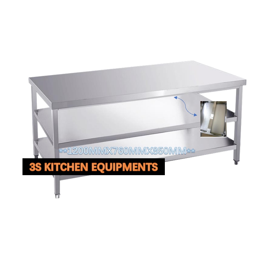STAINLESS STEEL WORKTABLE - 3 TIER**1200MMX760MMX850MM** | Shopee Malaysia