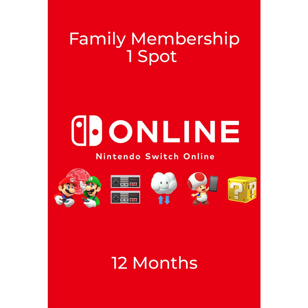 Nintendo Switch Online • Family Membership (1 Spot) • 12 Months