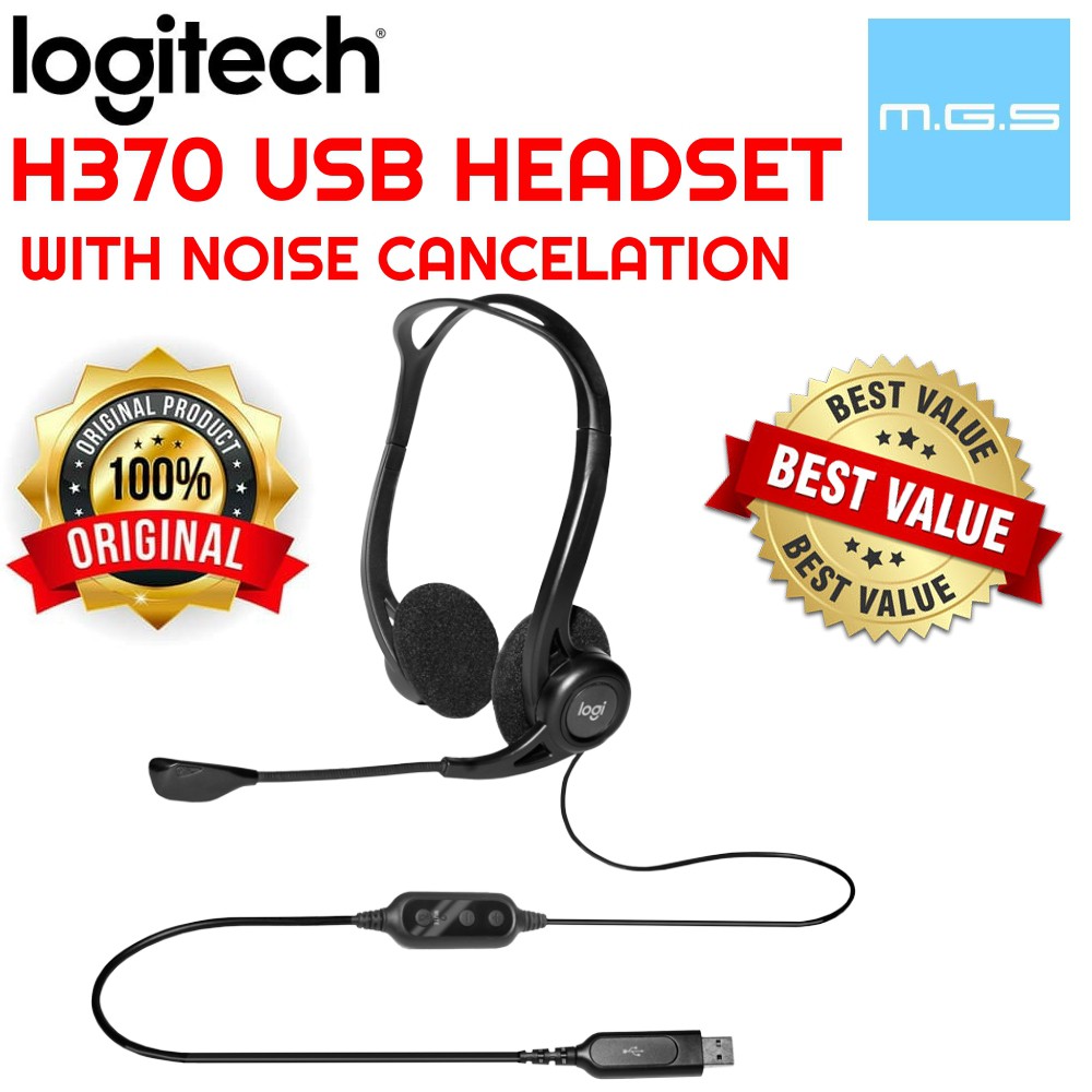 Original Logitech H370 H390 Usb Headset With Noise Cancelling Mic Shopee Malaysia 9713