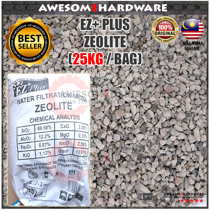 (25KG BAG) EZPLUS ZEOLITE FILTER MEDIA TO REMOVE AMMONIA GAS TOXIC
