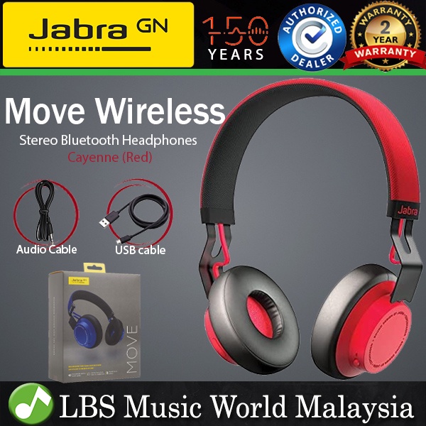 Jabra Move Wireless Bluetooth Headphone Stereo Headphones Blue