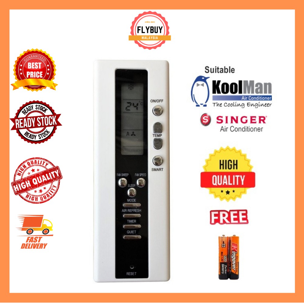 [🔥Ready Stock 🇲🇾] Koolman / SINGER Air Conditioner Remote Control ...