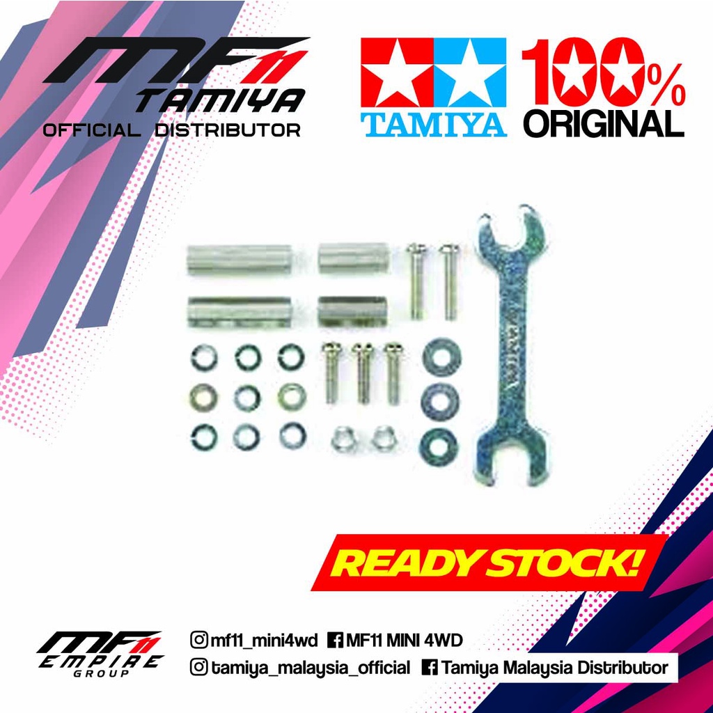 Tamiya Hex Mount Set For Mini 4WD - 10mm & 15mm Grade Up Parts, JR Series