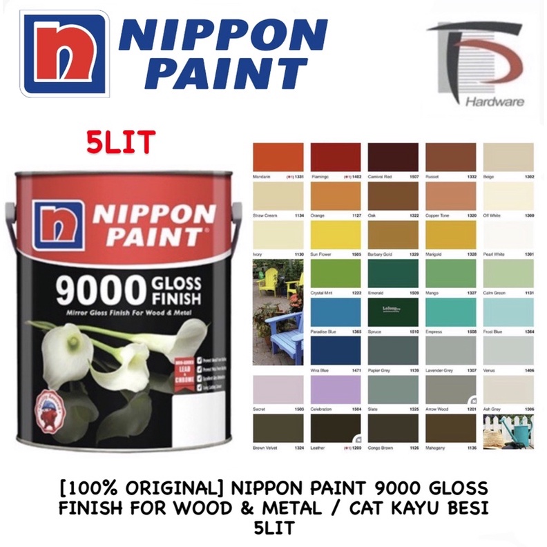 [100 ORIGINAL] NIPPON PAINT 9000 GLOSS FINISH FOR WOOD & METAL / CAT