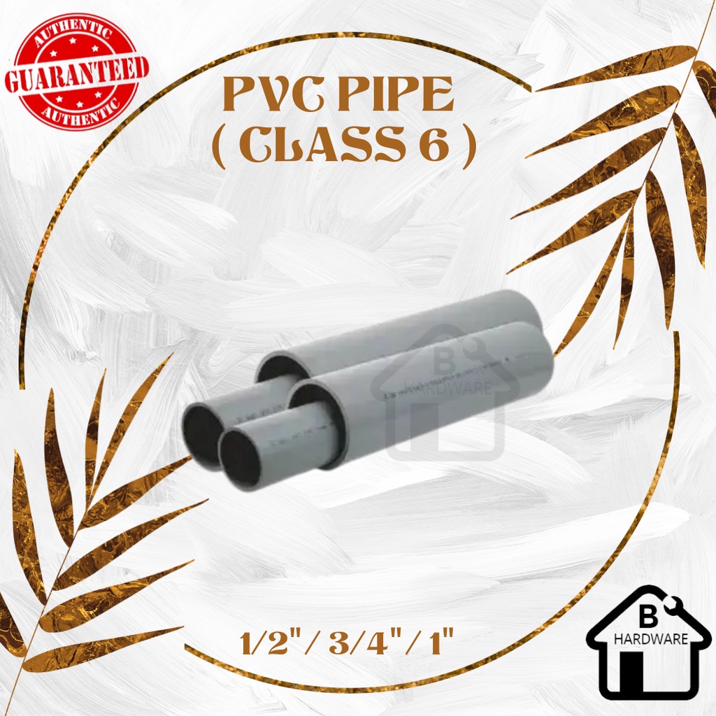 BBB PVC PIPE CLASS 6 THICK/TEBAL 3 FEET 1/2" (15mm) 3/4" (20mm) 1" (25mm) Shopee Malaysia