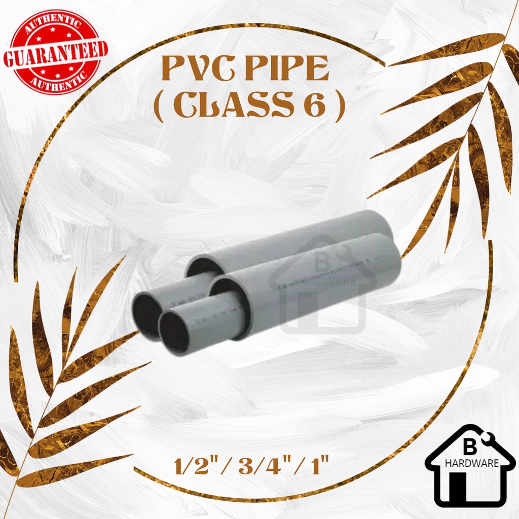 BBB PVC PIPE CLASS 6 THICK/TEBAL 3 FEET 1/2" (15mm) 3/4" (20mm) 1 ...