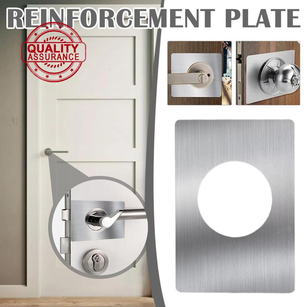 Deadbolt Lock Repair Stainless Steel Door Reinforcement Plate Modern Rustproof Waterproof Self