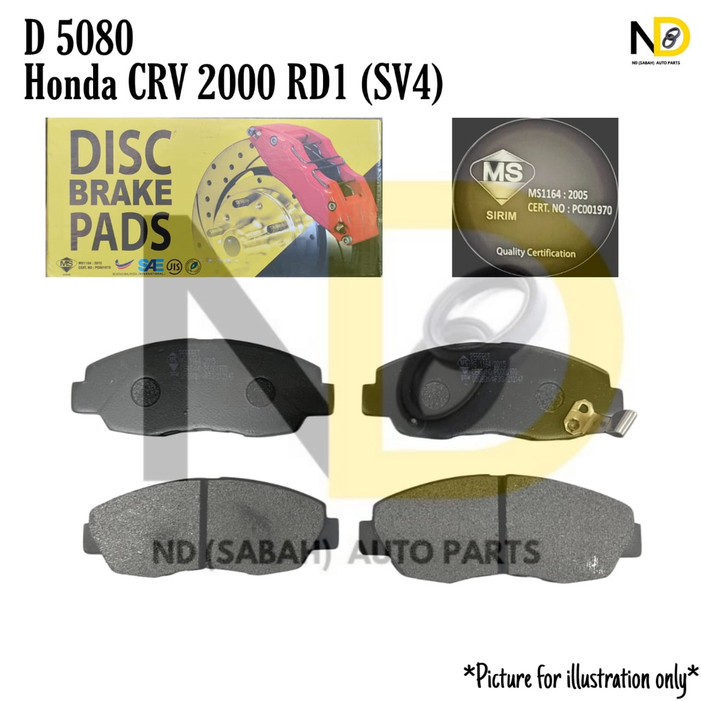 HONDA ACCORD SV4 / S84 / CRV S10 2.0 RD1 D5080 FRONT BRAKE PAD | Shopee ...