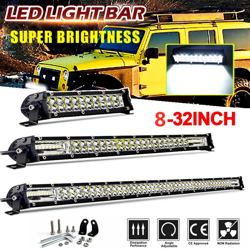 Amber And White Light Bar 32 Inch 3500W Tri-Row LED Light Bar - Combo Flood & Spot Beam For Off-Road, ATV, UTV, Trucks (Fits 12V/24V) 38 In Led Light Bar - Foto 2
