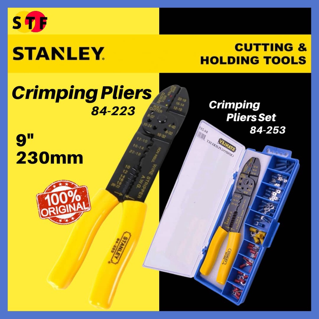 84223 84253 9" STANLEY CRIMPING PLIER SHEAR CUTTER SCISSOR Shopee