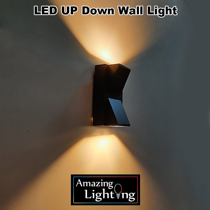 Indoor Outdoor LED Modern Wall Light Warm White 689 2 BK