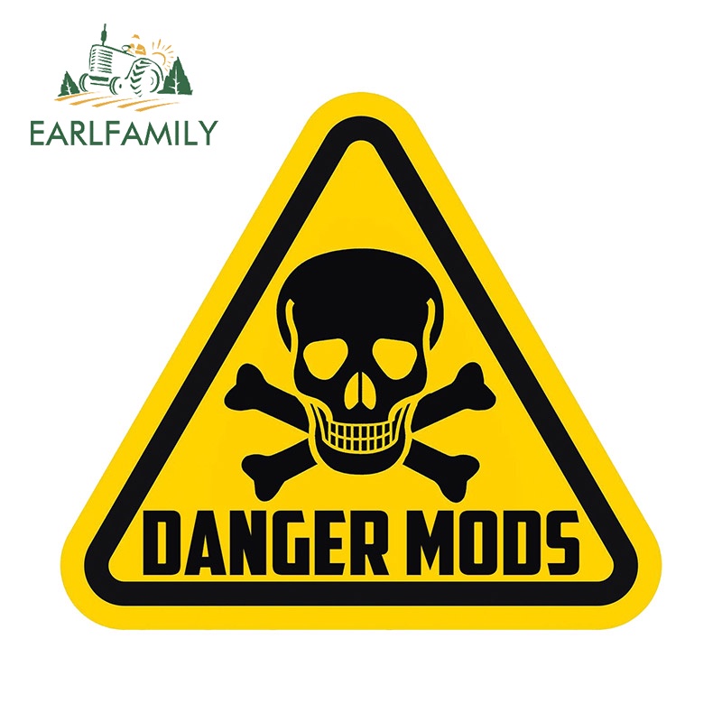 EARLFAMILY 13cm x 11.6cm for Danger Moos Warning Sign Car Sticker Vinyl