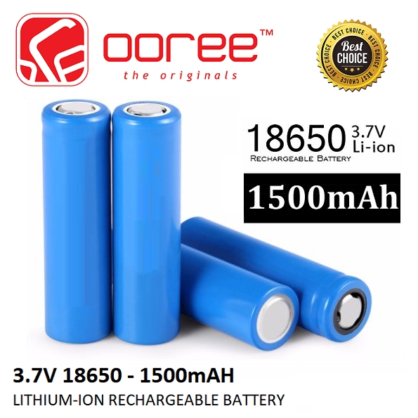 REAL CAPACITY] 3.7V 18650 LITHIUM-ION RECHARGEABLE BATTERY - 1500mAH. DUAL  SLOT USB LI-ON BATTERY CHARGER