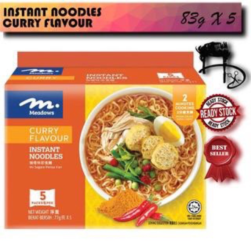 Meadows Instant Noodles Curry Flavour 77g X 5pack Maggi | Shopee Malaysia