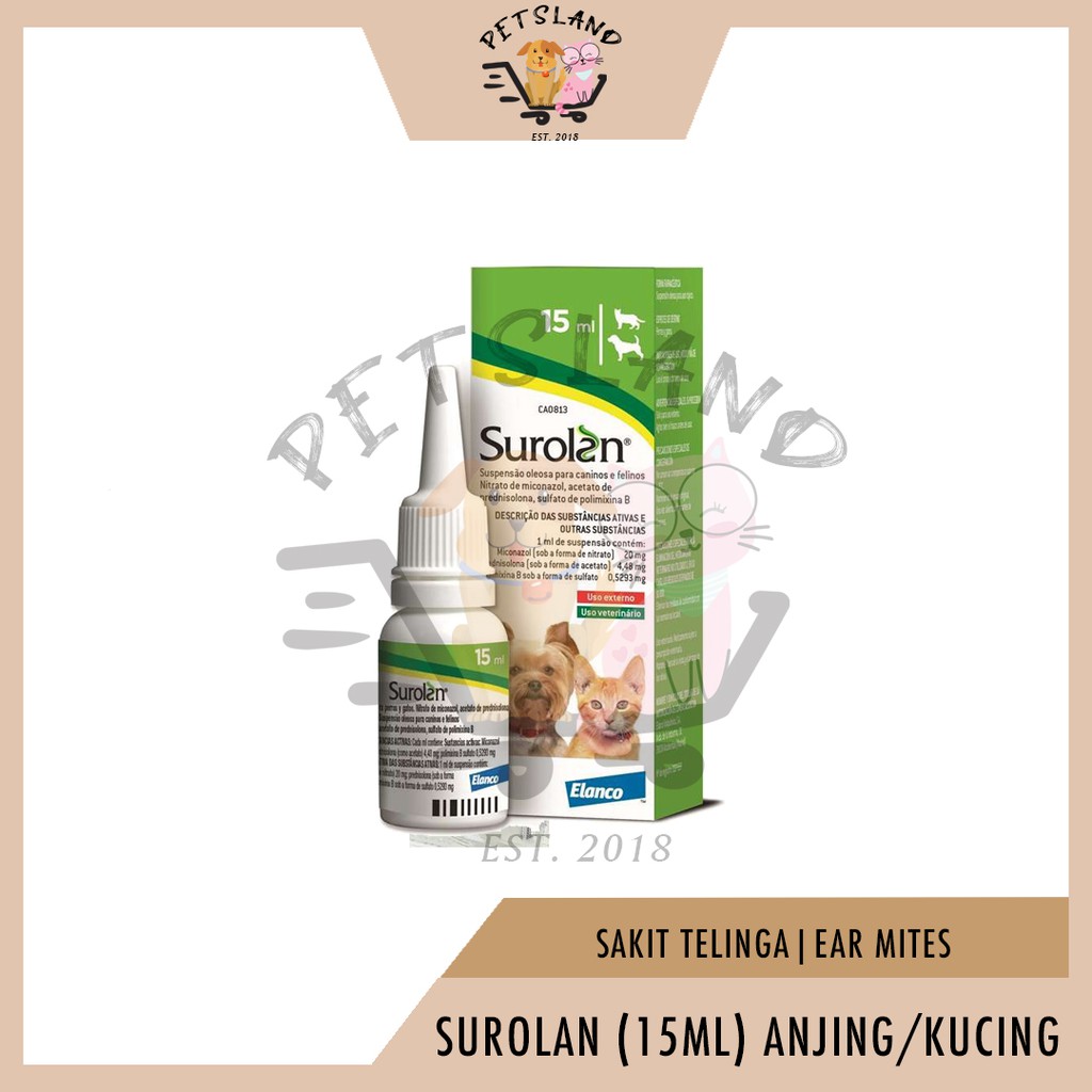 Cat & Dog Ear Drop/Ear Cleaner 15ml Antibacterial,Antifungal & Ear