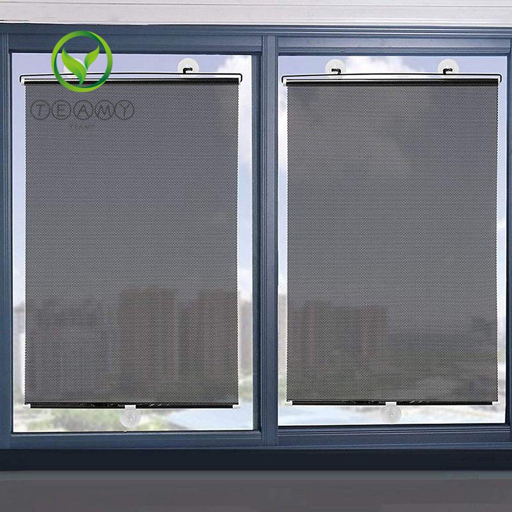 TEAK Retractable Roller Blinds Nailfree Suction Cup Sunshade Roller