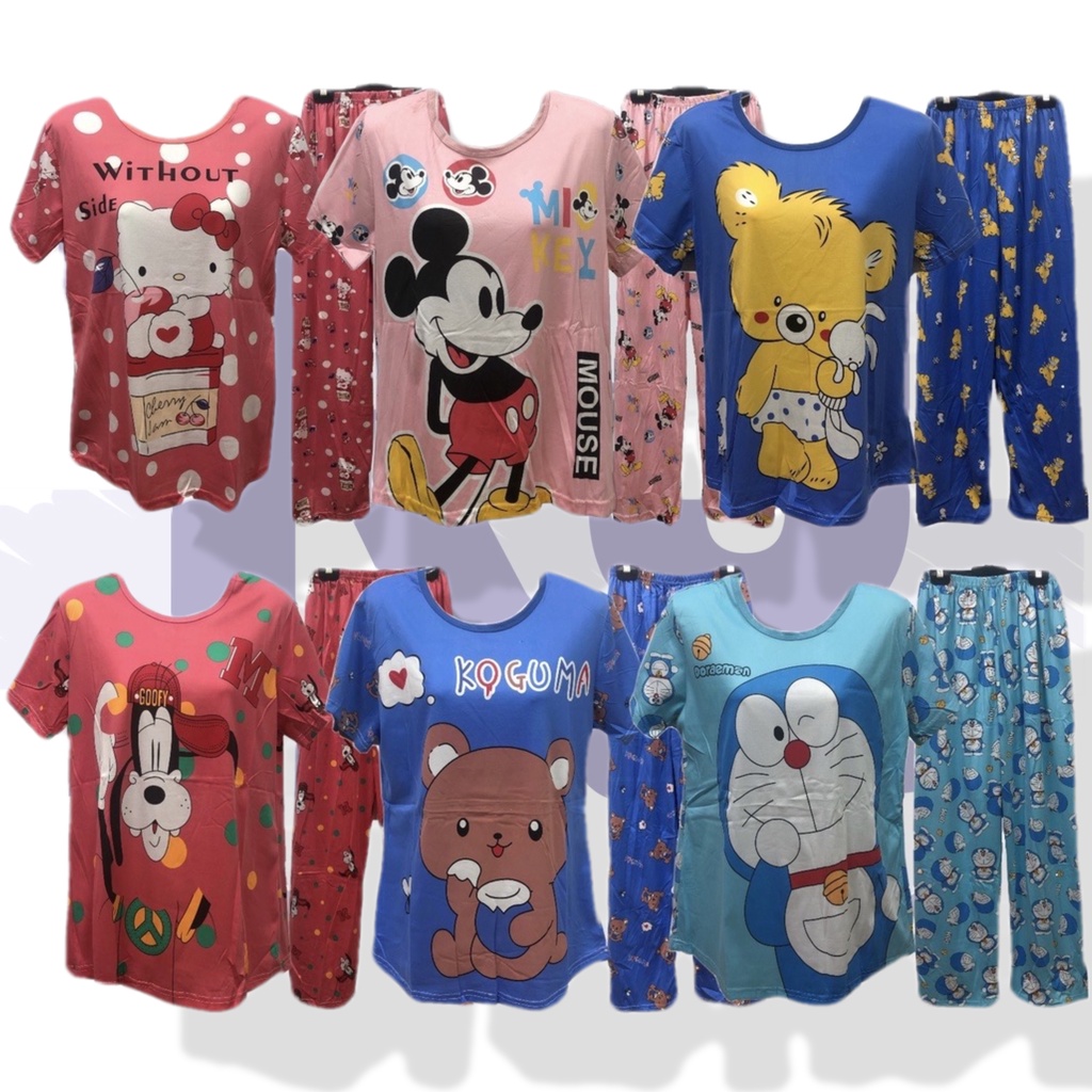 Women Baju Tidur Set Wear Cotton Material Ready Stock Short Sleeve ...