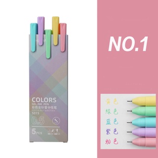 5pcs Pastel Colored Gel Ink Pens For Journaling, Scrapbooking