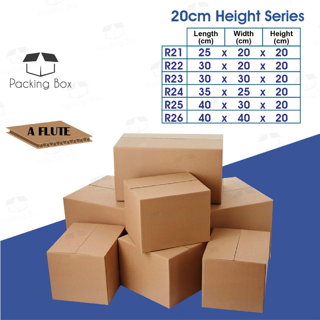 Carton Box Packing Box Packaging Box Kotak - A Flute - 20 cm Height ...