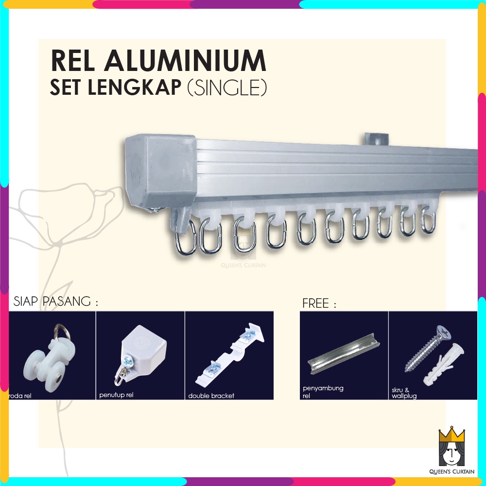 0.9mm Rel Langsir Aluminium Set Lengkap Jenis Single (0.9mm Aluminium ...