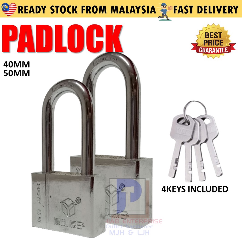 High Security Eeli Atom Padlock Heavy Duty Brass Durable Safety Silver ...