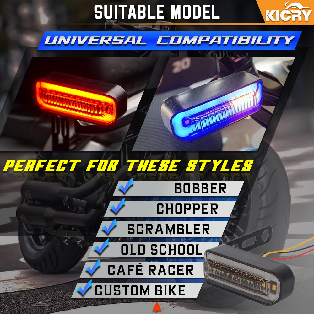 KICRY Motorcycle Amber Turn Signal Lights Flowing Turn Signal ...