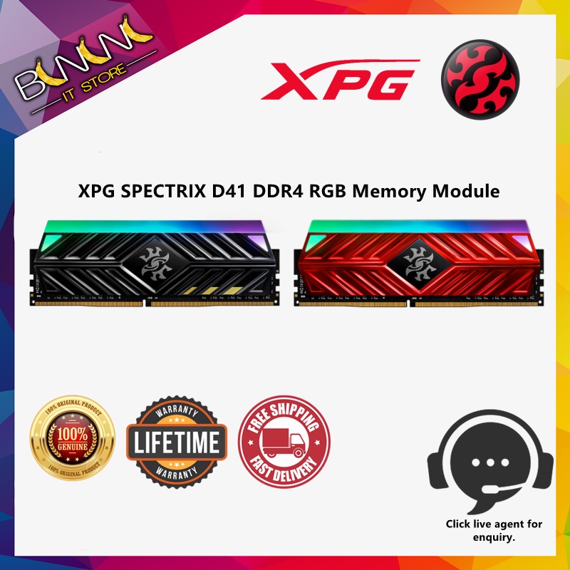 [ready Stock] Adata Xpg Gaming Ram Spectrix D41 Rgb Ddr4 3000   3200 