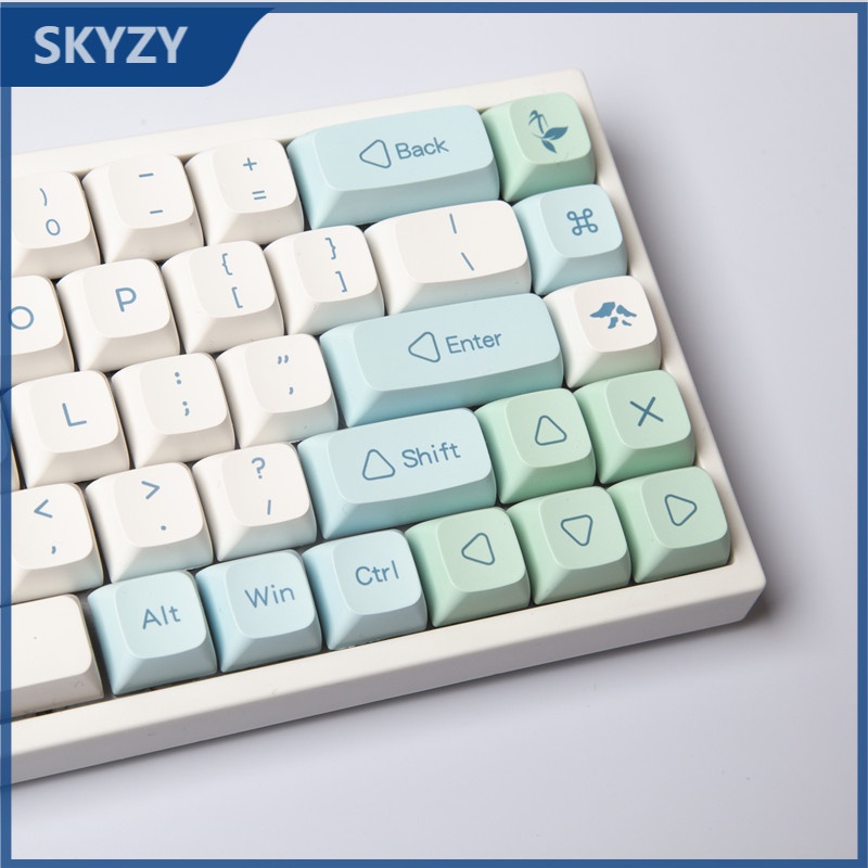 133 Key Ice Mint Keycap XDA Profile Minimalist PBT Dye Sub Mechanical ...