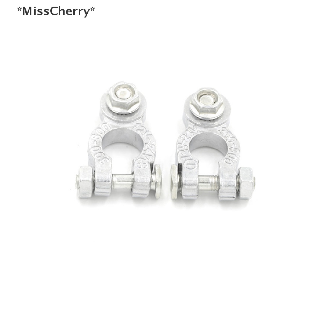 [[MissCherry]] 2Pcs/Set Zinc Coat Positive Negative Battery Terminals Clamp Connectors For Car