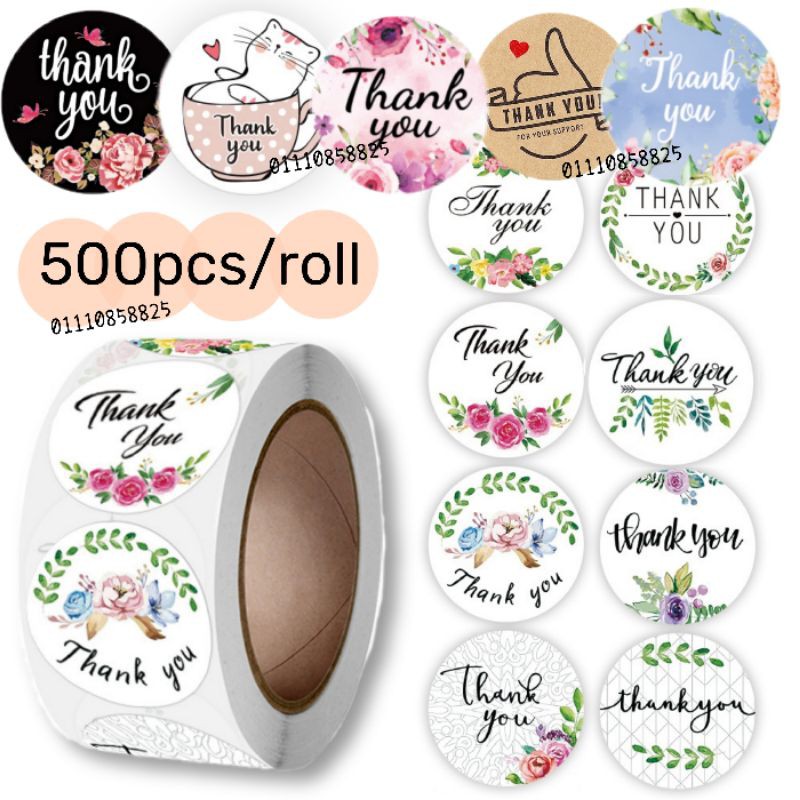 500pcs Thank you Sticker Seal Label Round Circle Sticker Scrapbook ...
