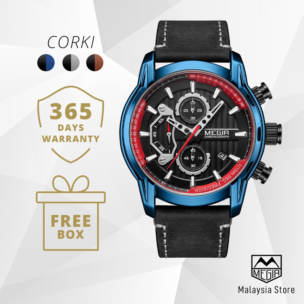 Megir Corki Business Quartz Watch Relogio Masculino Shopee Malaysia