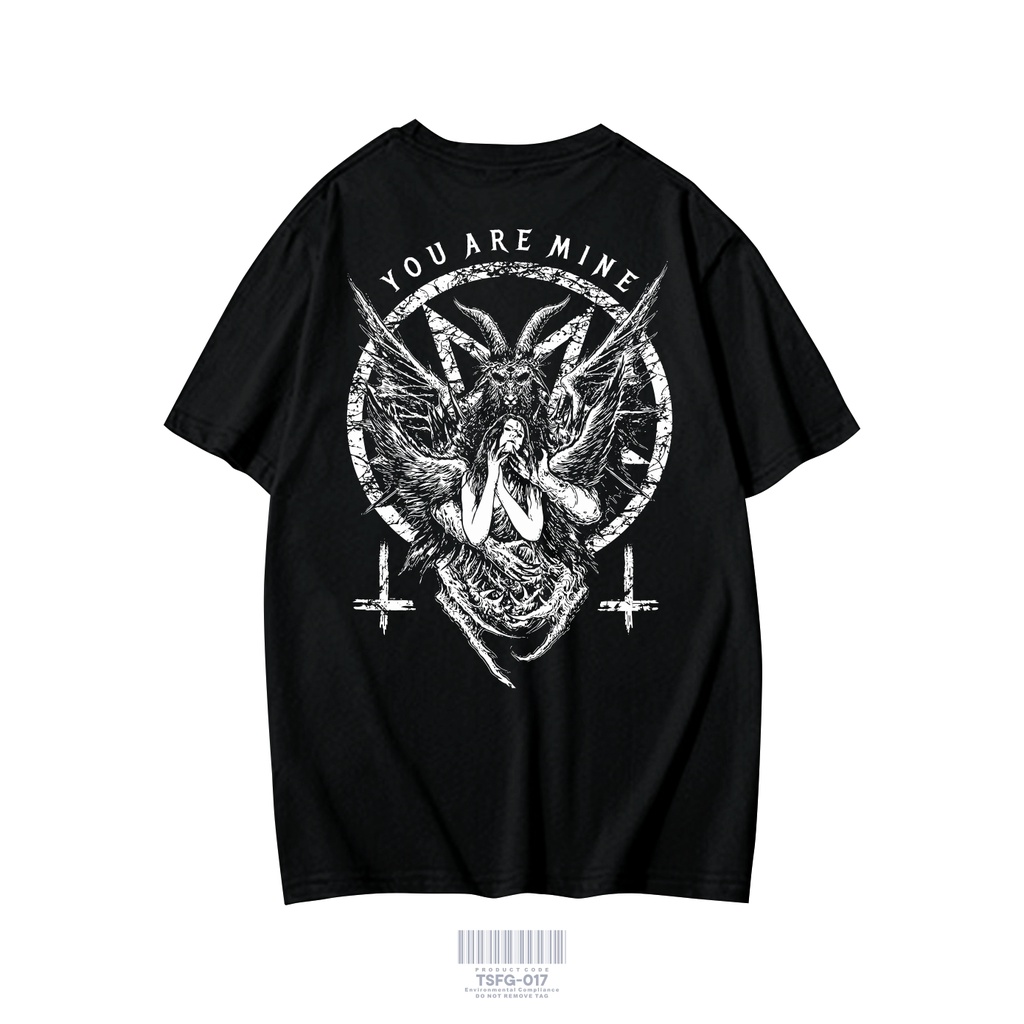 Urban Backwoods Satanic Cross Men's T-Shirt - Black Graphic Tee - View #3