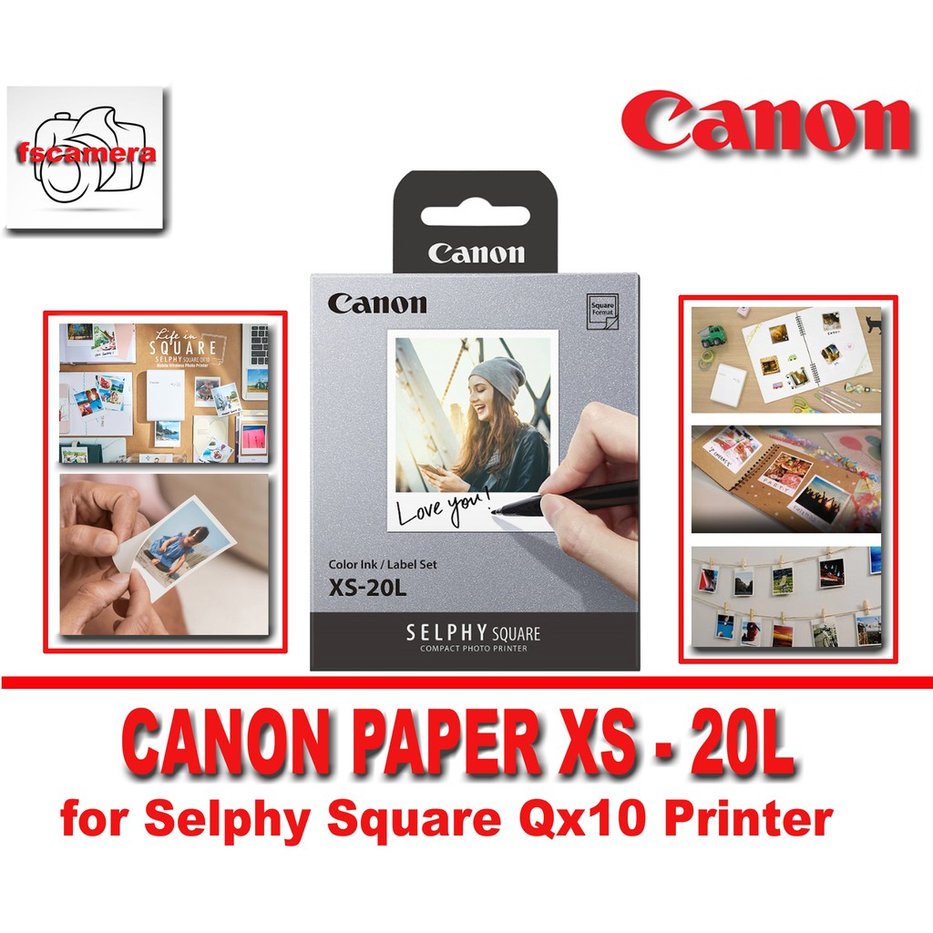 Canon Xs20l Square Paper Print 4r For Canon Printer Qx10 Original Msia Selphy Xs 20l Paperink 7661