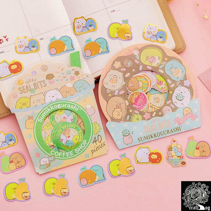 SP44 Sumikko Gurashi Gold Foil Seal Sticker Pack 40 Pcs | Shopee Malaysia