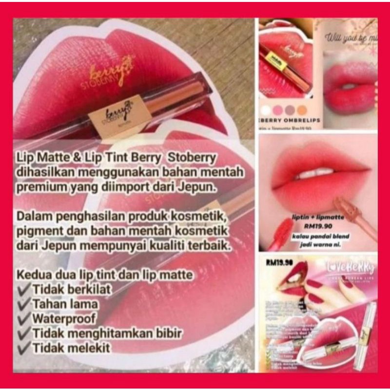 (HOT VIRAL TIKTOK)Makeup Lip Matte & Lip Tint 2in1 Berry Stoberry💄 ...